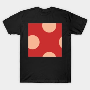 minimalist polka dot in vibrant bold red and blush, classic graphic pattern T-Shirt